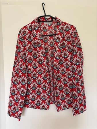 Blazer d'été cocktail rouge à motif 