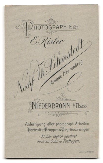 Fotografie & Manifesti: Fotografie E. Risler, Niederbronn, junge – Usato da Berlin venduto da bartko-reher 1