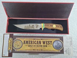 Sammlermesser, American West, Gold and Silver Coin.