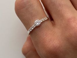 Silber 925 Solitär Ring Zirkonia