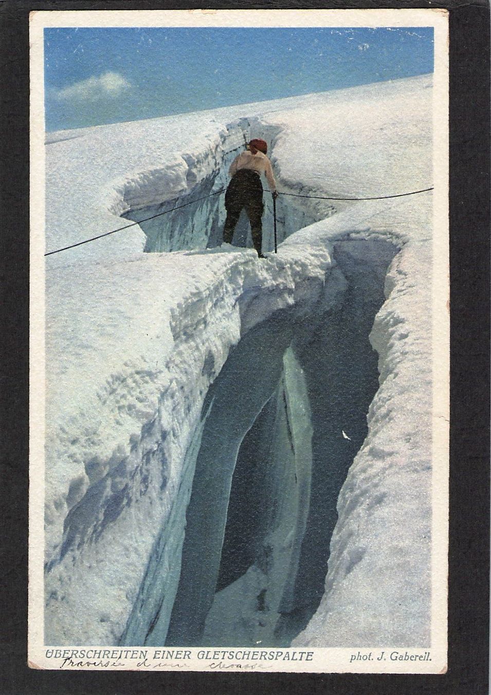 Cartoline postali: AK BE ,Überschreit. ein. Gletscherspalte – Usato da Reichenburg venduto da Pipo-67