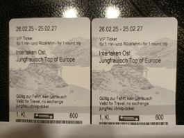 2 x VIP Ticket Interlaken Ost-Jungfraujoch Hin und Rückfahrt