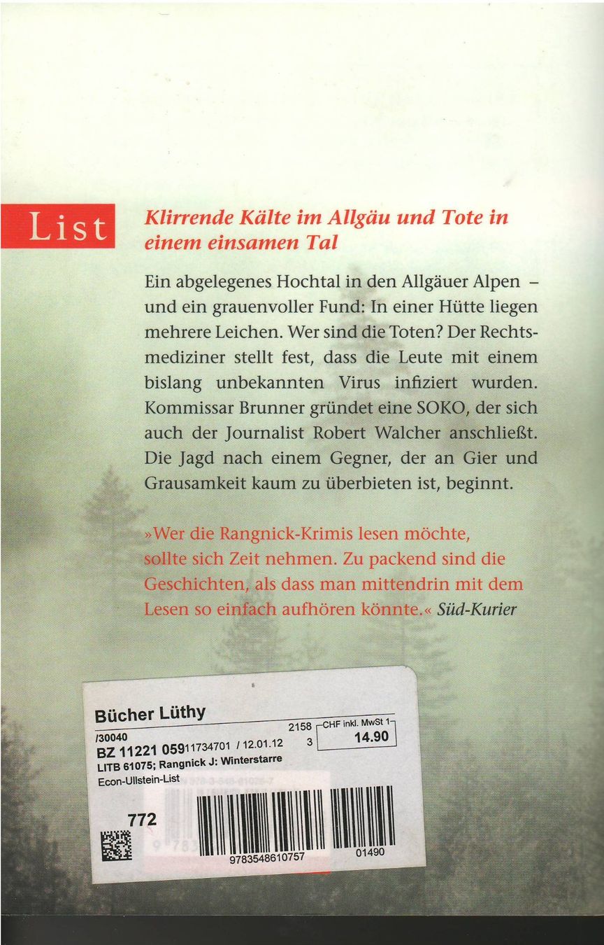 Libri: Joachim Rangnick  -  Winter-Starre – Usato da Lyss venduto da Zon 1