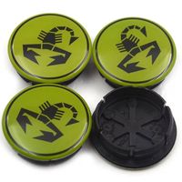 4er Set Nabeldeckel Grün Abarth 50mm