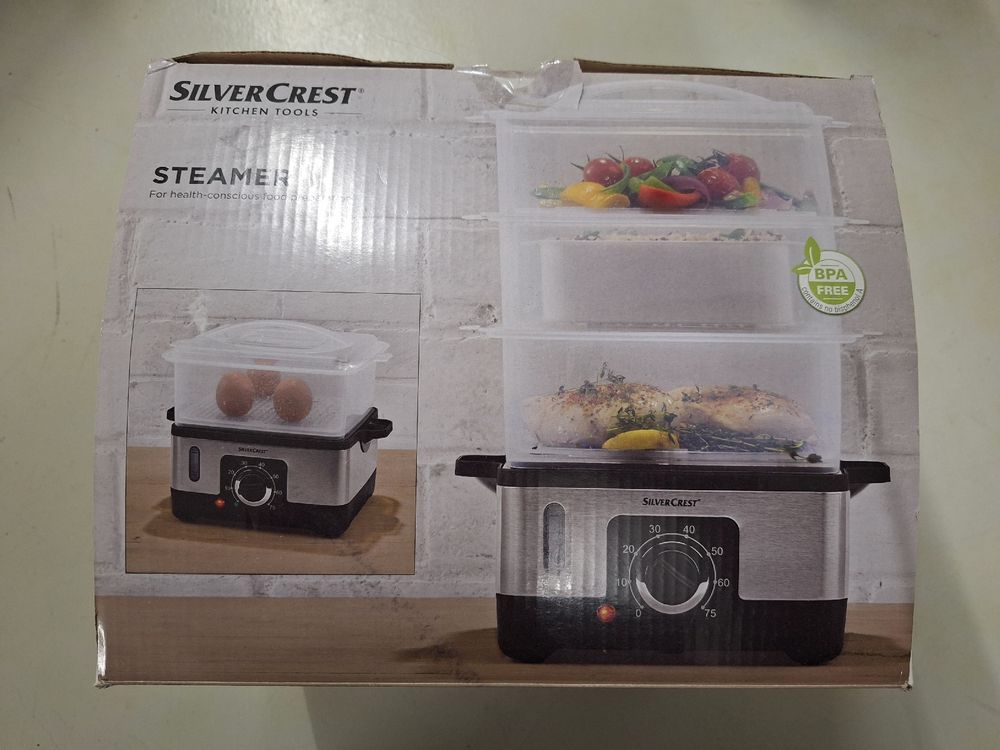 5-Etagen Dampfgarer Edelstahl 28cm - Dämpftopf Mit Glasdeckel Für Küche