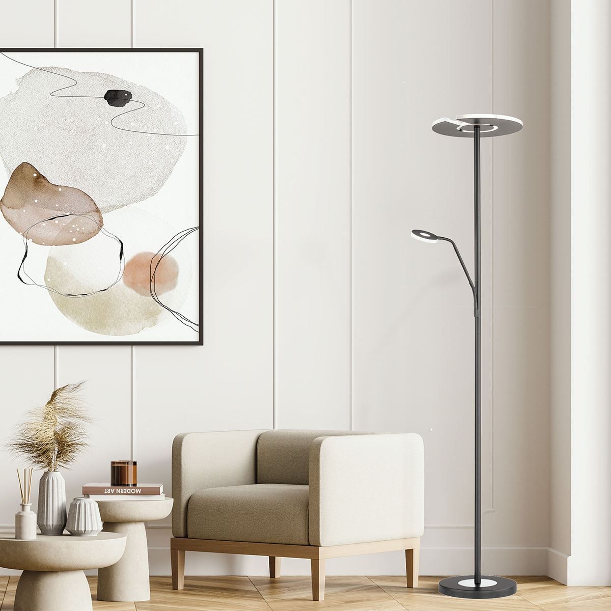 Lampen: LED Stehleuchte, Schwarz, 180 cm Höhe – Neu (gemäss Beschreibung) aus Kreuzlingen von Smart-Light 2