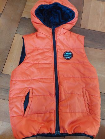 Wendeweste / Wendegilet Grösse 128 Orange/Schwarz