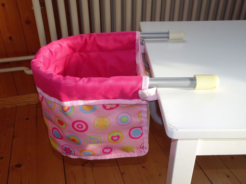 BABY Born Tischsitz Für Puppen – Klappbar Für Tischplatten 15–40 Mm, Mit Tablett, Rosa