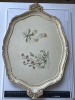 Dekorations-Tablett Blumenmotiv mit Pflanzenzeichnung, (I27)