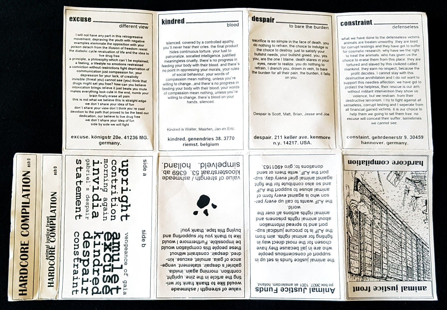 Musicassette: Animal Justice Front Hardcore Compilation - Tape - Various – Usato da Uster venduto da Zardodel 5