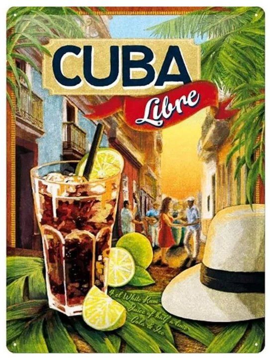 Insegne: Blechschild - Cuba Libre – Nuovo e nell'imballaggio originale da Ennetbürgen venduto da open24shop