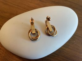 Ohrhänger Rose-Goldfarben mit Ringelementen guter Zustand