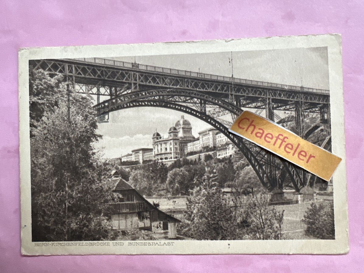 Cartoline postali: 1929 Bern-Kirchenfeldbrücke und Bundespalast – Usato da Zürich venduto da Chaeffeler
