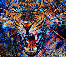 Wandtuch -Tiger - UV aktiv