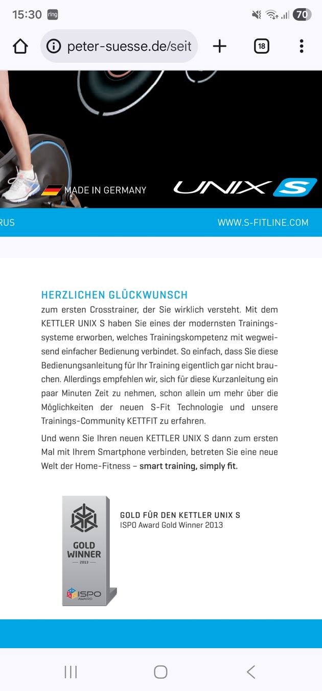 Kettler Hometrainer: Kettler UNIX S Crosstrainer – Usato da Weisslingen venduto da romanonerii 5