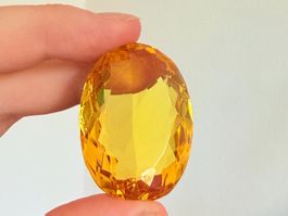 120.30 Ct Yellow Oval Cut Certified Loose Gem