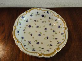Nyon Porzellanschale Goldrand blau Blumenmuster Vintage