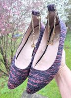 SCHUHE MISSONI 40 LEDER KETTE CANVAS BALLERINAS LILA ROSA
