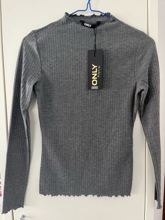 Only- Langärmeliges T-Shirt dunkelgrau XS- Neu und ungetrage