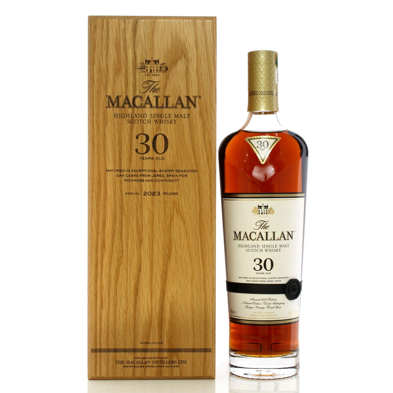 Macallan Bevande alcoliche: Macallan 30 Year Old Sherry Oak 2023 Release – Nuovo e nell'imballaggio originale da Bouveret venduto da Exclusive_Spirits