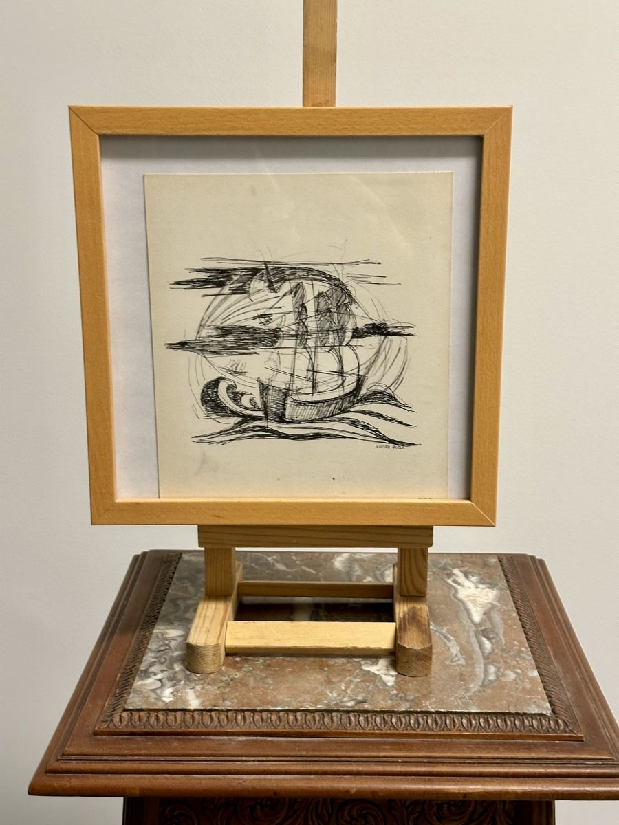 Dessin, esquisse, voilier signé Xavier Fiala,Suisse. (Gebraucht) in ...
