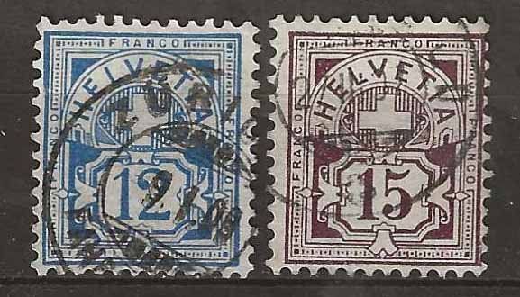 Tutti i francobolli: CH084 - Type chiffre5 84-85 obl. – Usato da Trélex venduto da Phil_Albert