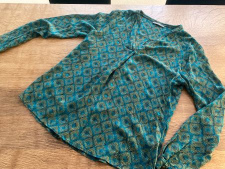 NILE BLUSE/HEMD Gr.S gemustert petrol/türkis/dunkelgrün/oliv