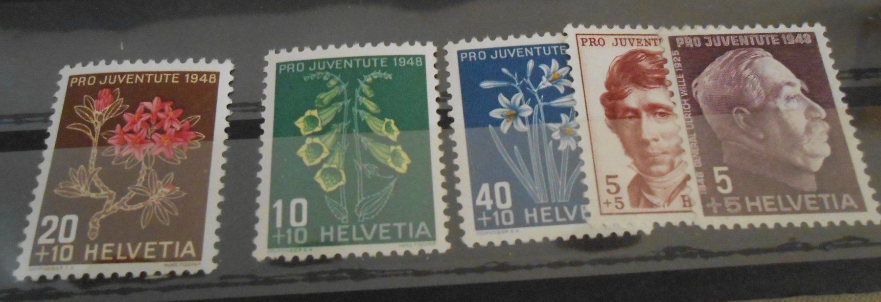 Tutti i francobolli: Pro Juventute Briefmarken 1948 / 1925 5 Stk – Usato da Basel venduto da Javer