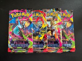 Pokemon Fatale Flammen - 4x Booster Pack - Deutsch - Sealed