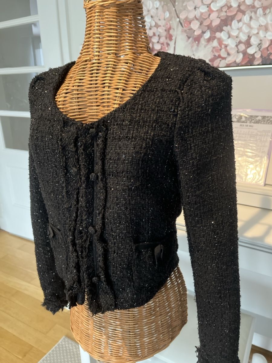 Giacche: Bouclé Jacke, schwarz/glitzer, S – Usato da Solothurn venduto da Bobesch08 1