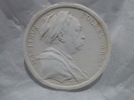 Entwurf Münze Medaille Gips / Martin Folkes 1690-1754