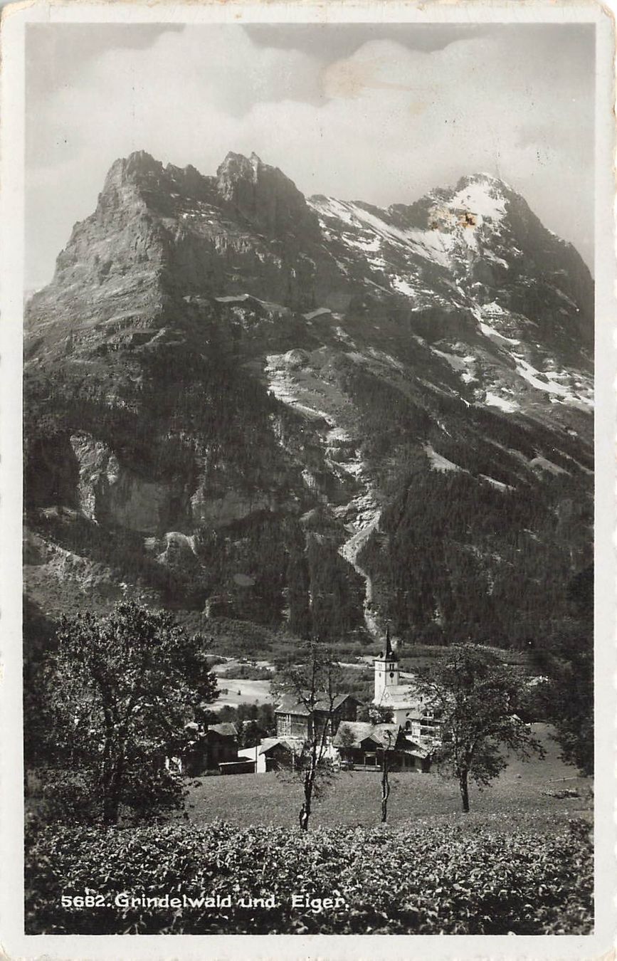 Cartoline postali: Grindelwald BE Dorf mit Eiger – Usato da Biasca venduto da Blenio71