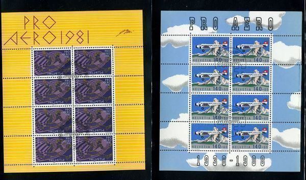 Tutti i francobolli: Kleinbogen PRO AERO 2 Stk. + 3 FDC(S602) – Usato da Seuzach venduto da Philahits