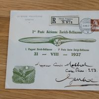 Luftpost Zürich - Bellinzona 1927 1er poste Aera Genève