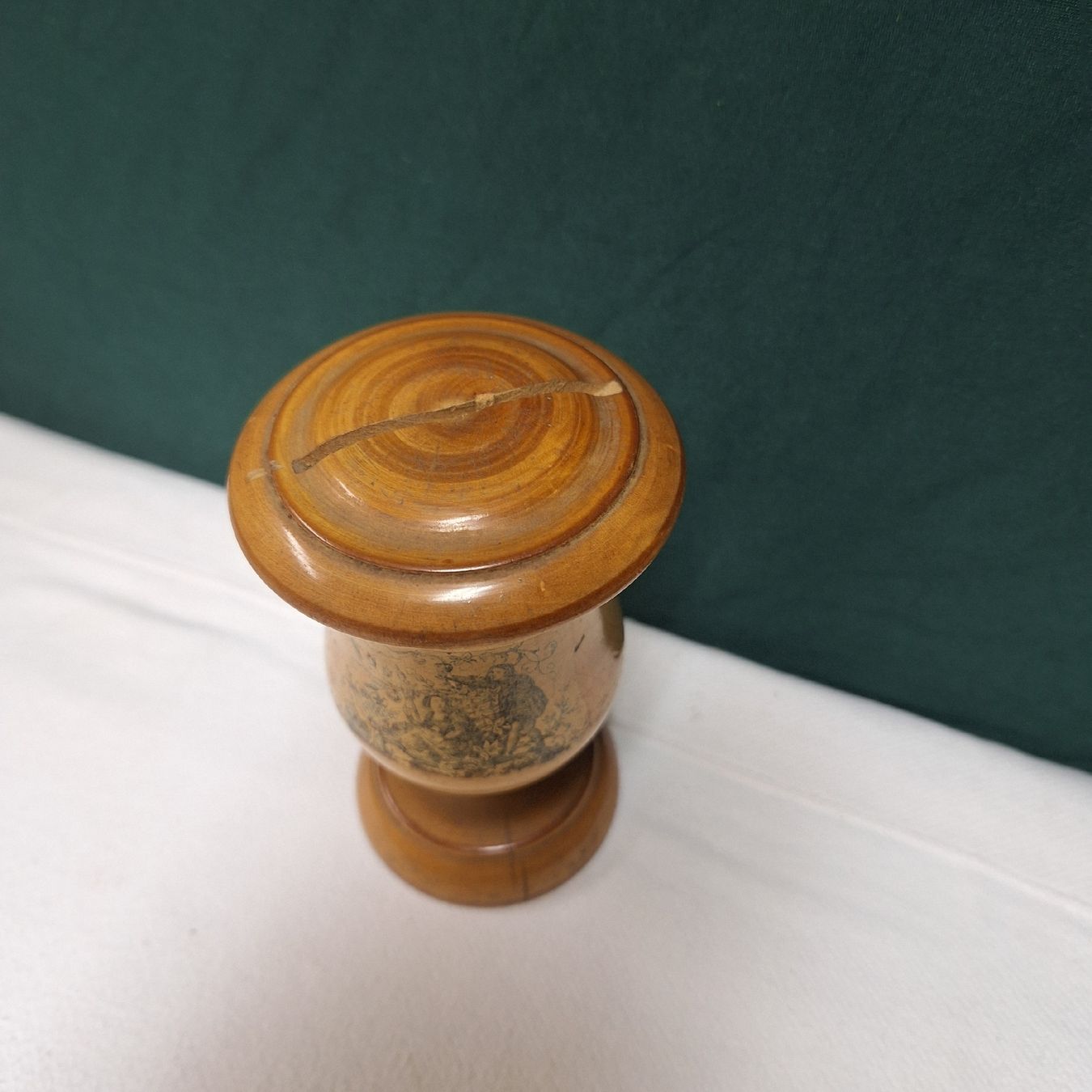 Spardosen: Antike Spardose Holz mit Bild, Spruch – Gebraucht aus Winterthur von Goldpipau 1