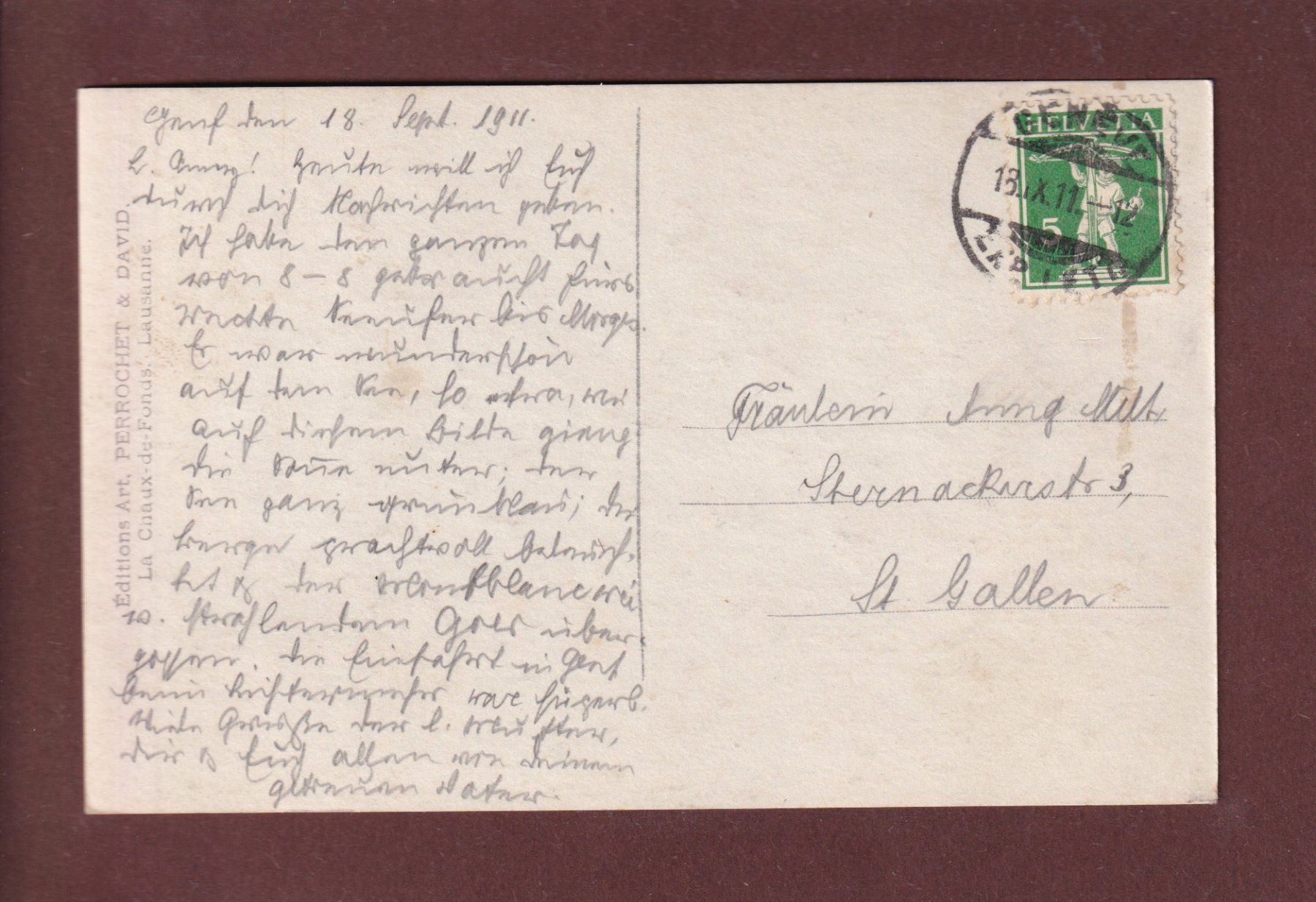 Cartoline postali: MONTREUX - Coucher de soleil - 1911 – Usato da Pully venduto da nicecards 1