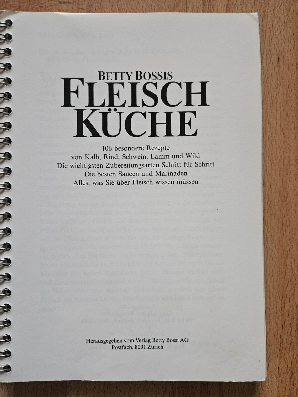 Libri: Betty Bossi - Fleisch Küche Kochbuch – Usato da Ebikon venduto da SecondChance_byM 1