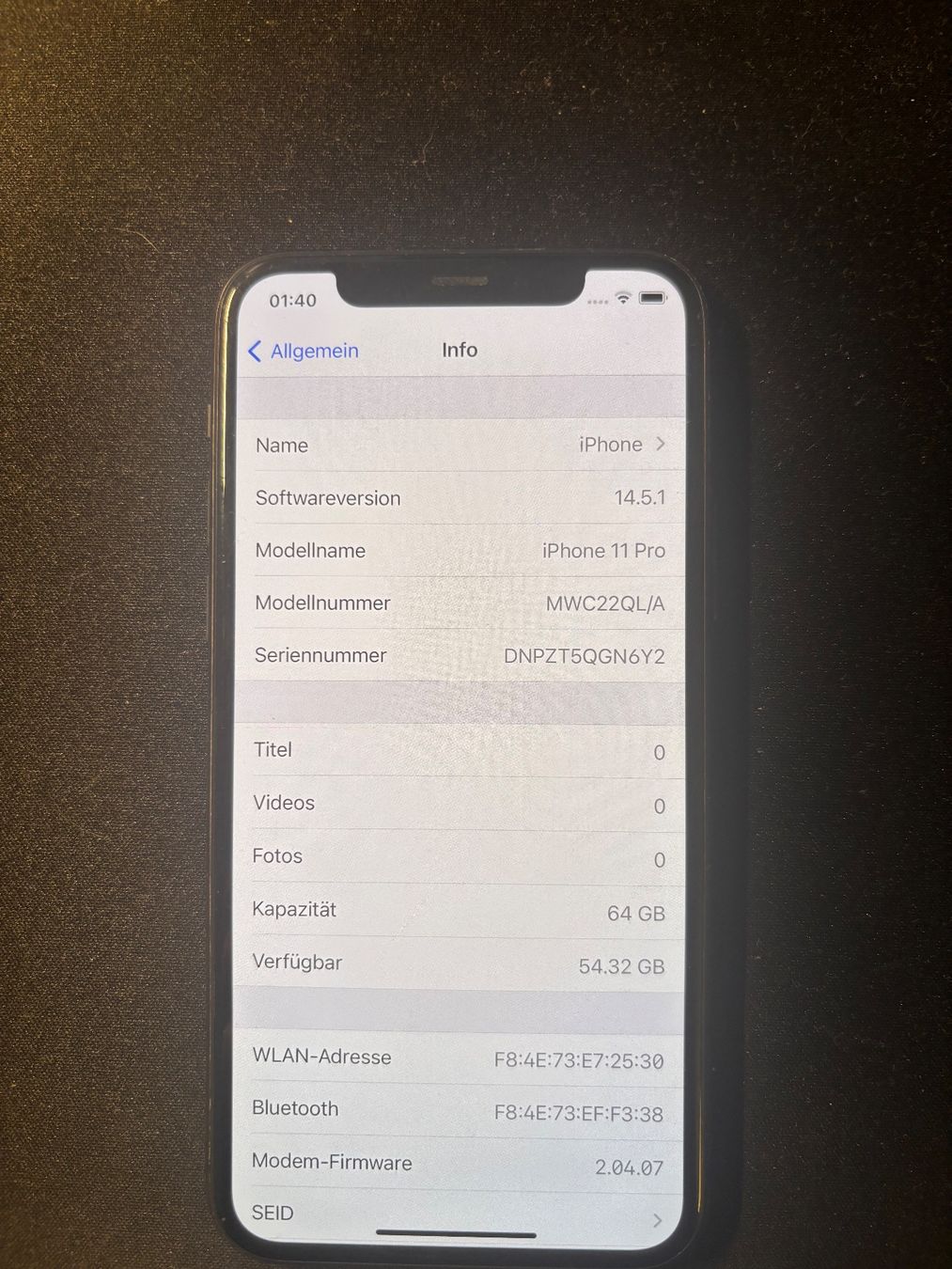 Apple Portables: Apple iPhone 11 Pro 64 GB Space Grau – D'occasion à Jona par mzwei277 6