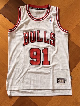 Adidas Chicago Bulls Jersey Rodman 91 weiss Grösse S