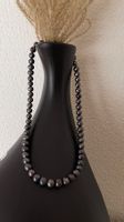 48cm Schwarze Naturperlen (0,9cm) Kette Silber 925 Perle