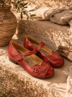 Brako Ballerinas Spangenschuhe Spangenpumps rot + schw.  38