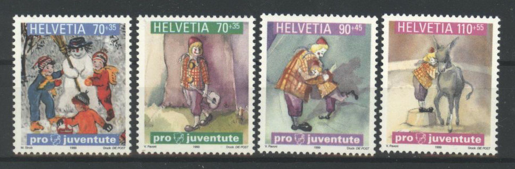 Alle Briefmarken: 1999, Pro Juventute ** – Gebraucht aus Willisau von Vollstempel
