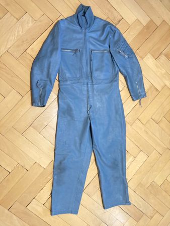 Vintage 50s LuftWaffe Leather Overall German  Army Sz 50