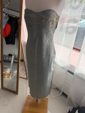 Mango Jeans Kleid, Bleistiftform, Trägerlos - Sommer Hit grM
