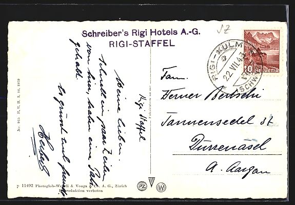 Ansichtskarten: Rigi-Staffel, Panorama und Rigi-Kulm mit – Gebraucht aus Berlin von bartko-reher 1