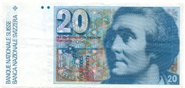 Schweiz 20 Franken 1990 Unterschrift Meyer