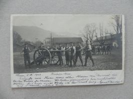 Echtphoto Karte Thun Bern Militär 1902