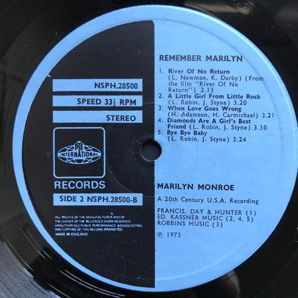 Dischi in vinile: Monroe Marilyn: Remember Marilyn LP – Nuovo (secondo la descrizione) da Steinhausen venduto da Vilivinili 2
