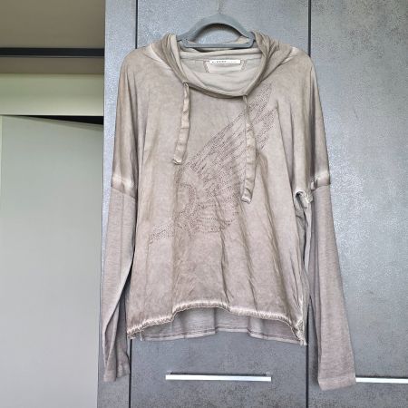 🐸 NILE BLUSE L SEIDE PULLOVER SCHALKRAGEN ENGELSFLÜGEL