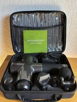 Massagepistole mit verschiedenen Aufsätzen neuwertig